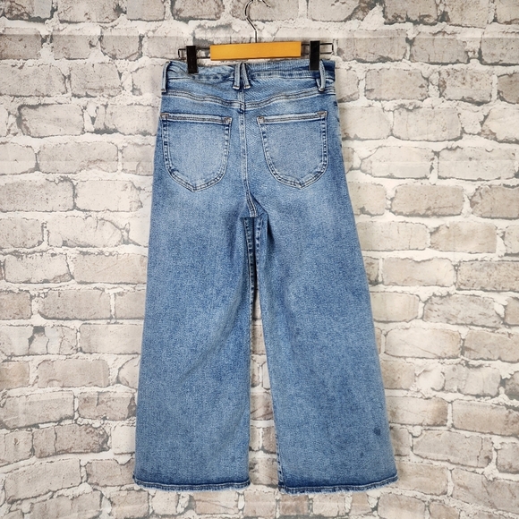 Good American Good Skate Wide Cropped Jean Size 6/28 Medium Blue Wash - Picture 9 of 14